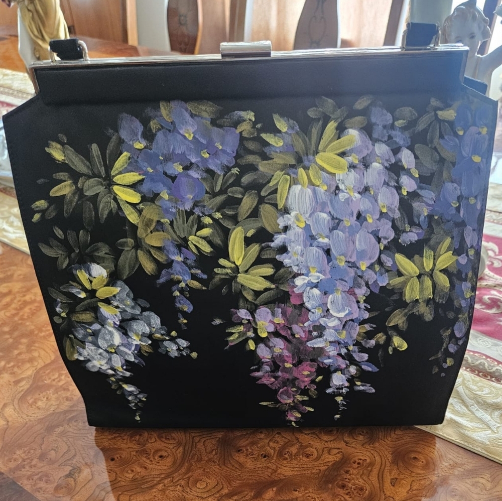 Dolce & Gabbana hand painted satin purse